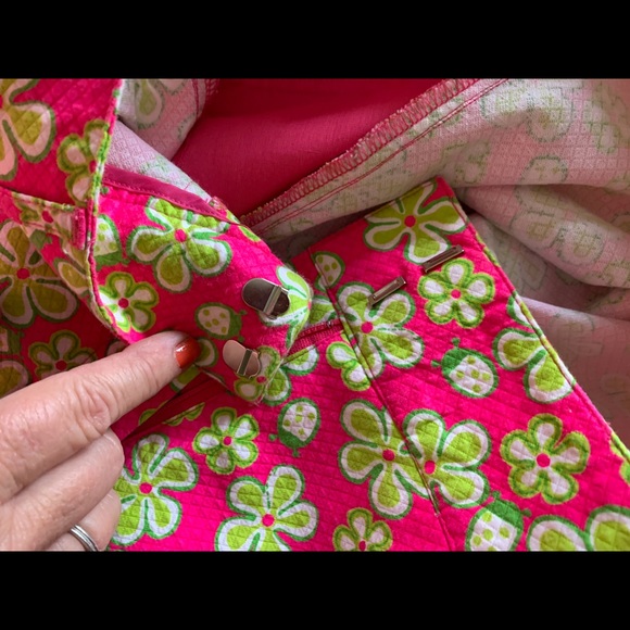 Lilly Pulitzer Dune Buggy Pink And Green Capris - Picture 3 of 5